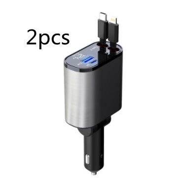 Auto-Ladegerät aus Metall 100W Super-Schnellladung Auto-Zigarettenanzünder USB- und Typ-C-Adapter